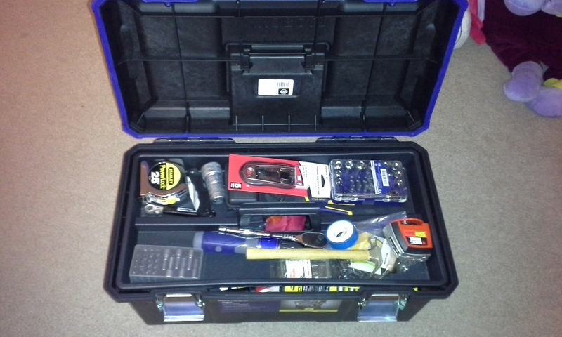 Kobalt tool box. Also see the top image. Not the largest, but about 2nd or 3rd largest at Lowe’s.